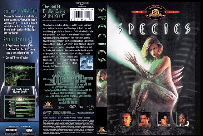 dvd cover Species 1995 Dvd Cover