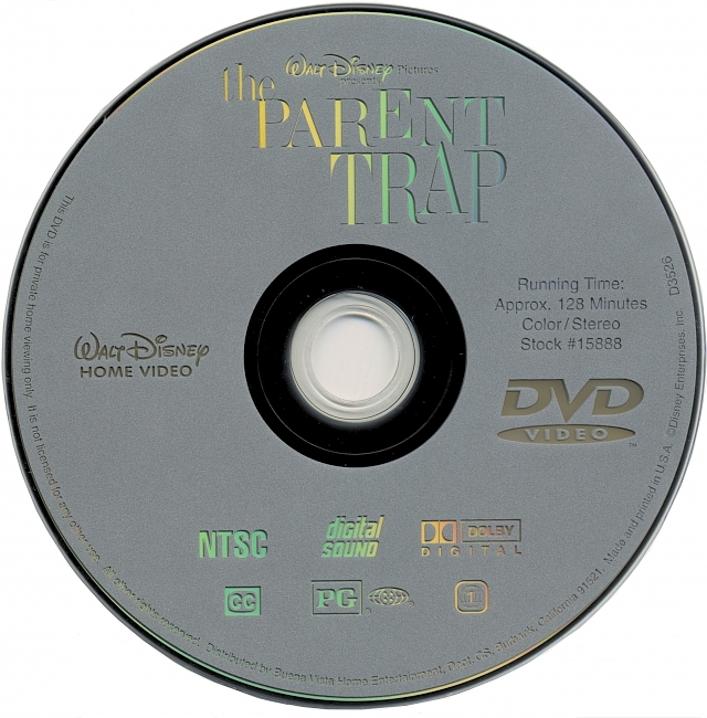 dvd cover The Parent Trap 1998 R1 Disc Dvd Cover