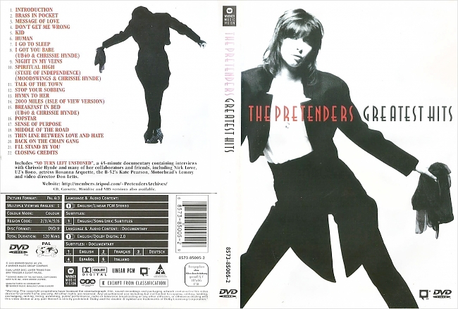 dvd cover The Pretenders - Greatest Hits 2000 Dvd Cover