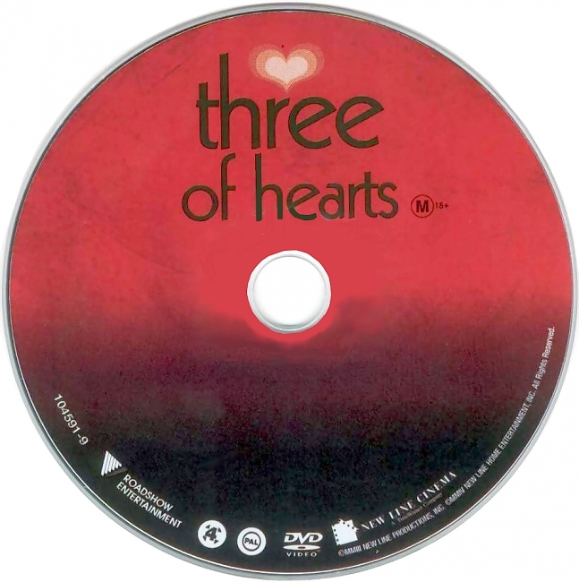 Three Of Hearts 1993 Disc Label Dvd Cover 