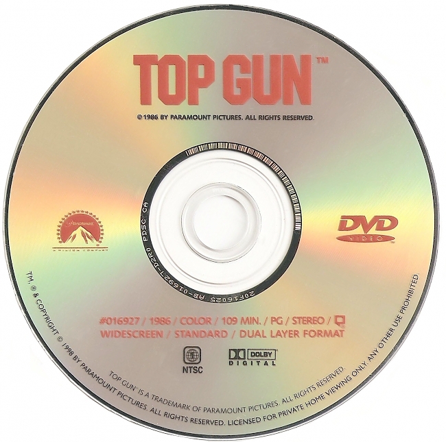 dvd cover Top Gun 1986 R1 Disc Dvd Cover