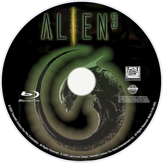 dvd cover Alien 3 1992 R1 Disc 2 Dvd Cover