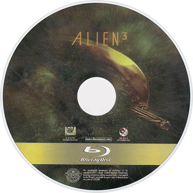 dvd cover Alien 3 1992 R1 Disc 3 Dvd Cover