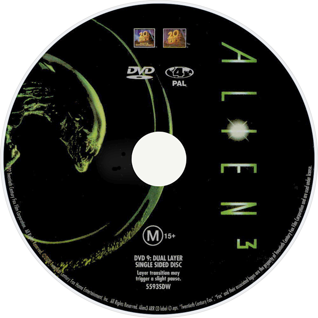 dvd cover Alien 3 1992 Disc Label 2 Dvd Cover