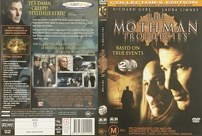 dvd cover The Mothman Prophecies 2002 R4 Dvd Cover