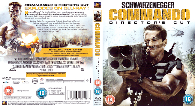 dvd cover Commando - Directors Cut 1985 Dvd Cover