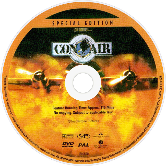 dvd cover Con Air 1997 Disc Label 1 Dvd Cover