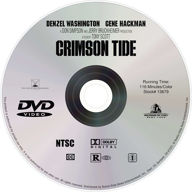 dvd cover Crimson Tide 1995 R1 Disc 4 Dvd Cover