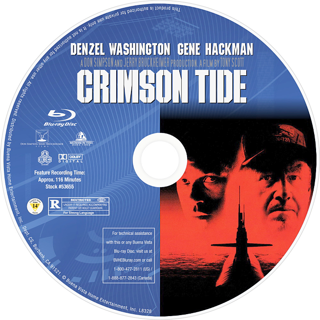 dvd cover Crimson Tide 1995 R1 Disc 1 Dvd Cover
