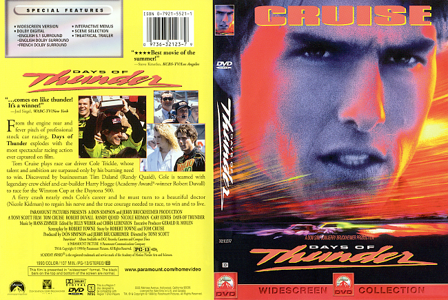 Days Of Thunder 1990 Dvd Cover 