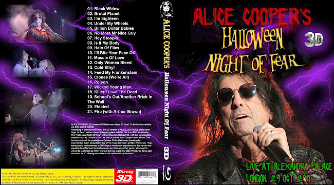 dvd cover Alice Cooper - Alice Cooper's Halloween Night Of Fear 2011 Dvd Cover