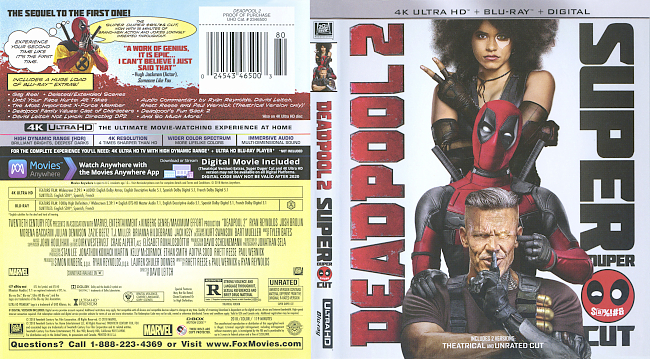 dvd cover Deadpool 2 4K 2018 Dvd Cover