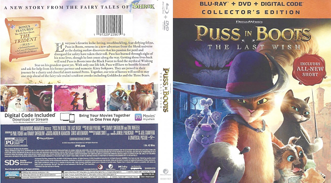 dvd cover Puss In Boots; The Last Wish 2022 Dvd Cover