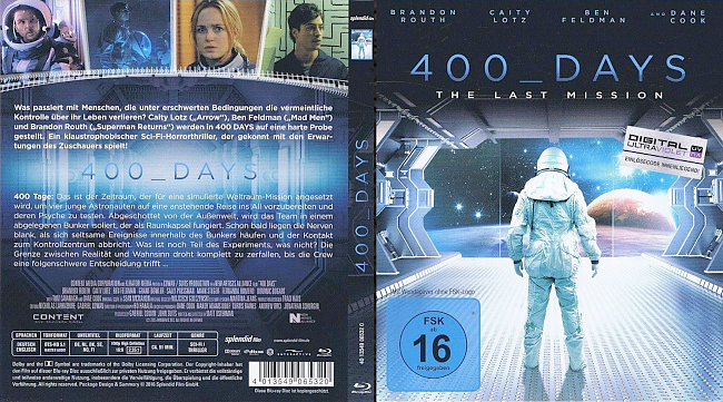 dvd cover 400 Days - The Last Mission 2016 Dvd Cover