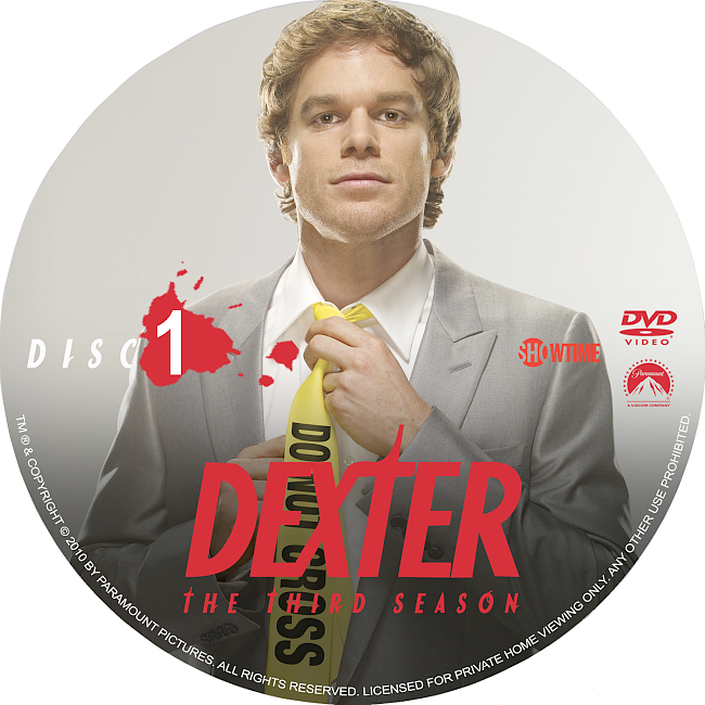 Dexter – Season 3 2008 R1 Disc 1 Dvd Cover 