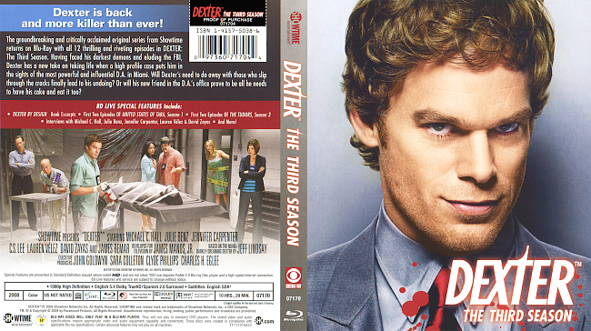 dvd cover Dexter - Season 3 2008 Dvd Cover