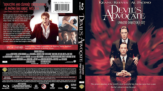 Devils Advocate – Unrated Directors Cut 1997 Dvd Cover 