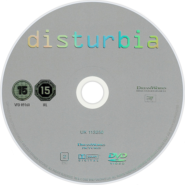 Disturbia 2007 R2 Disc 4 Dvd Cover 