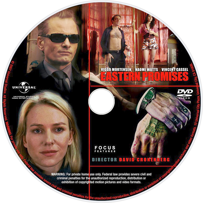 dvd cover Eastern Promises 2007 R1 Disc 4 Dvd Cover