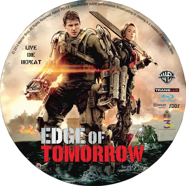 Edge Of Tomorrow 2014 R1 Disc 8 Dvd Cover 