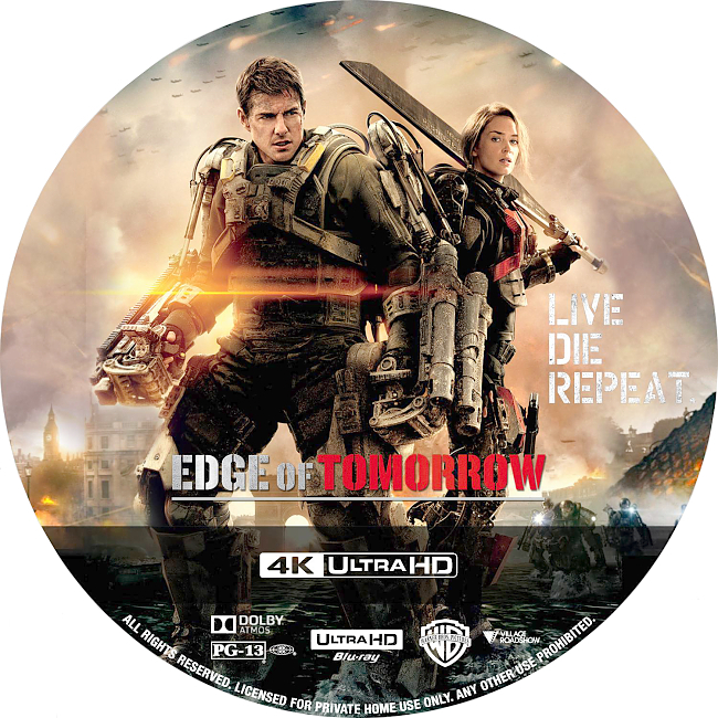 Edge Of Tomorrow 4K 2014 R1 Disc 1 Dvd Cover 