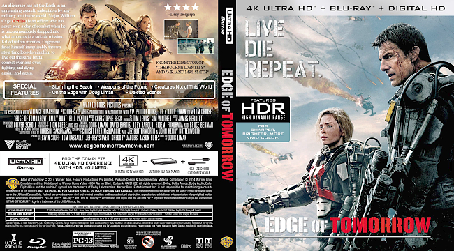 dvd cover Edge Of Tomorrow 4K 2014 Dvd Cover