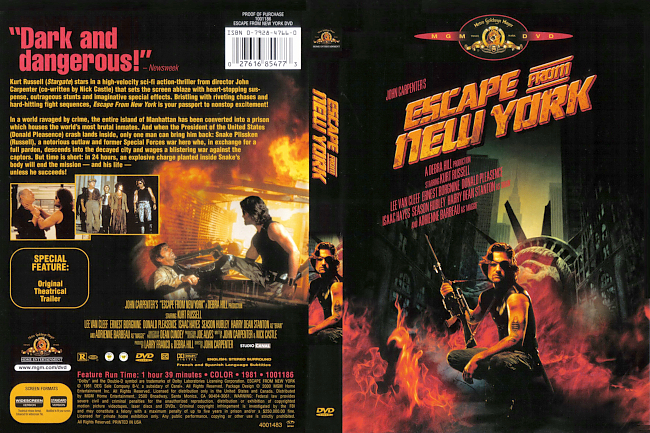 Escape From New York 1981 Dvd Cover 
