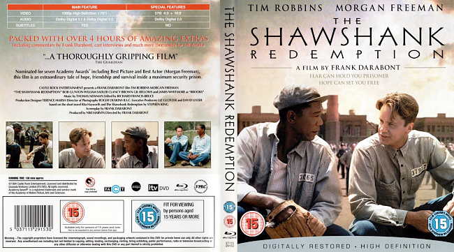 dvd cover The Shawshank Redemption 1994 Region B Dvd Cover