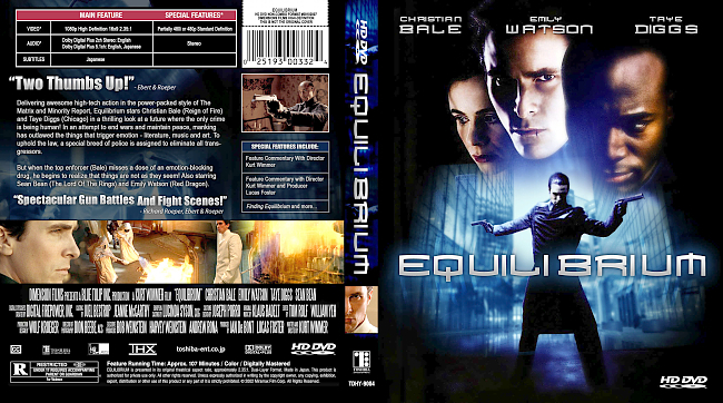 dvd cover Equilibrium 2002 WS R1 HD-DVD Dvd Cover