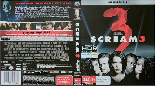 Scream 3  2023 R4 UHD Dvd Cover 