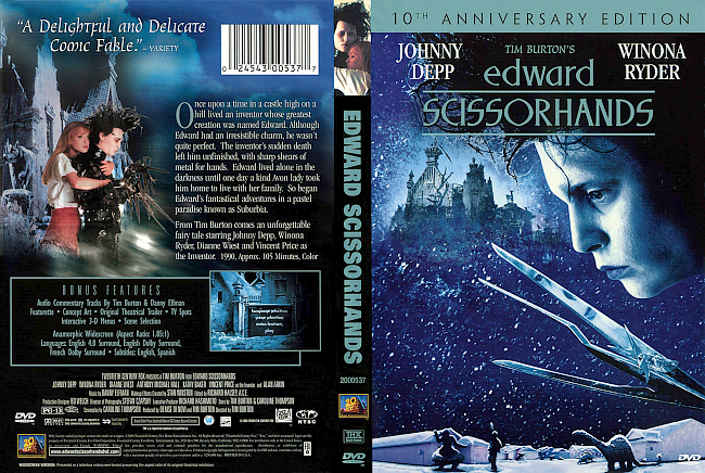Edward Scissorhands – 10TH Anniversary Edition 1990 Dvd Cover 