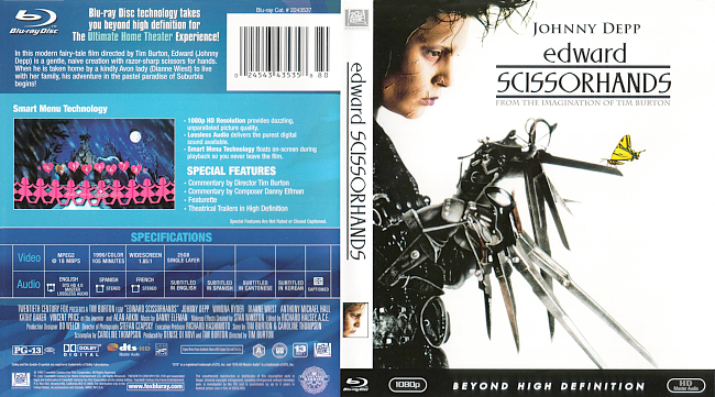 Edward Scissorhands 1990 Dvd Cover 