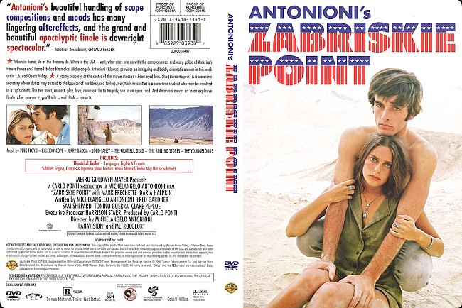 dvd cover Zabriskie Point 1970 R1 Dvd Cover