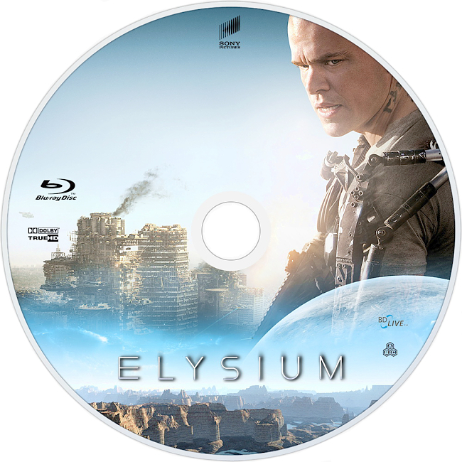 Elysium 2013 R1 Disc 1 Dvd Cover 
