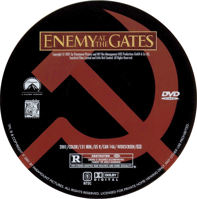 dvd cover Enemy At The Gates 2001 R1 Disc 2 Dvd Cover