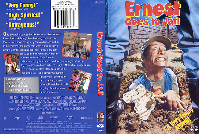 dvd cover Ernest Goes To Jail 1990 Dvd Cover