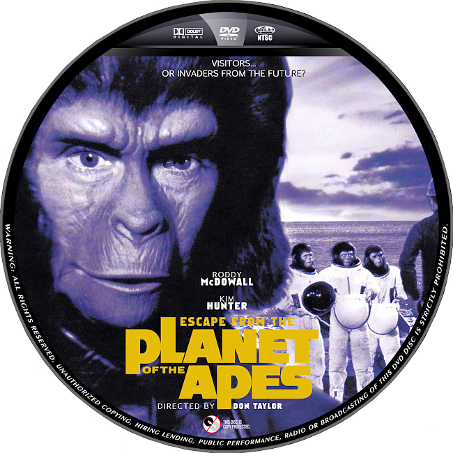 Escape From The Planet Of The Apes 1971 R1 Disc 2 Dvd Cover 