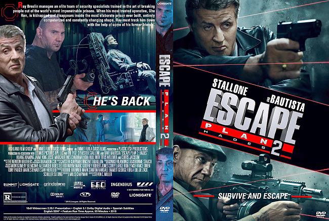 dvd cover Escape Plan 2 - Hades 2018 Dvd Cover