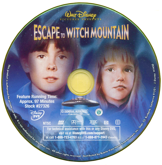 Escape To Witch Mountain 1975 R1 Disc 3 Dvd Cover 